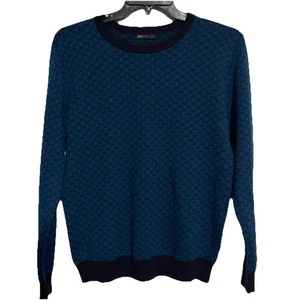 maglione uomo lana merino postmarc taglia S fantasia blu - Foto 1 di 6