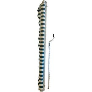 Striped Retractable Awning with Manual Crank Handle for Patio 2.5m Wide - Picture 1 of 10