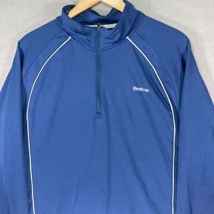 Reebok Herren blau 1/4 Reißverschluss Langarm sportliche Trainingsjacke 2XL - Bild 1 von 10