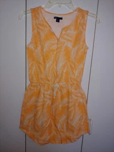 GAP KIDS ORANGE/WHITE 100% COTTON SLEEVELESS PULLOVER DRESS-XL(12)-NWOT - Picture 1 of 3