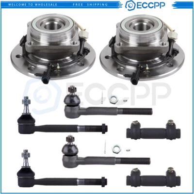 Buje de cojinete de rueda de extremo de barra de amarre de dirección delantera 8 piezas para Chevrolet K3500 1995-2000 Foto 1 de 4