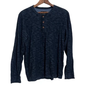 Camisa Abercrombie & Fitch Henley Jaspeada Manga Larga Azul Talla Mediana - Imagen 1 de 6