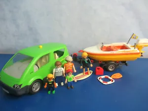 Urlaub 4144 Familien Auto Van Anhänger Motorboot Surfer Figuren Playmobil 7172 - Bild 1 von 4