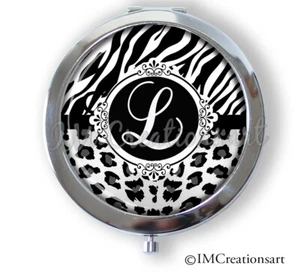 Personalized Initial Animal Compact Mirror, Pocket Mirror, purse mirror Keepsake - Picture 1 of 5