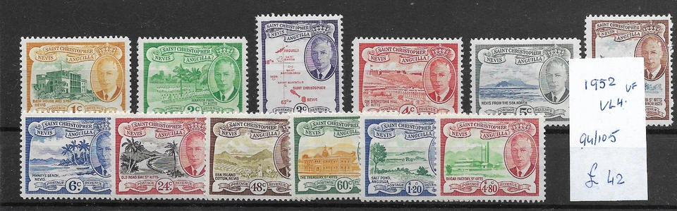 ST KITTS & NEVIS @ 1952 SG 94/105  Definitives MVLH Nice Priced @GB1815 - Image 1 of 1