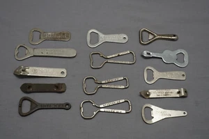 Konvolut 14 alte Getränkeflaschenöffner mit Werbung - Bild 1 von 8