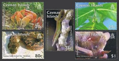 Cayman 1020-1024,1025,MNH. Darwin Institute,2008.Land crab,Needlecase,Anole,Boa, - Image 1 of 2