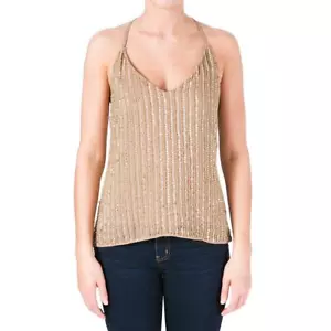W118 by Walter Baker Womens Whitney Taupe Chiffon Tank Top Blouse S BHFO 8961 - Picture 1 of 2