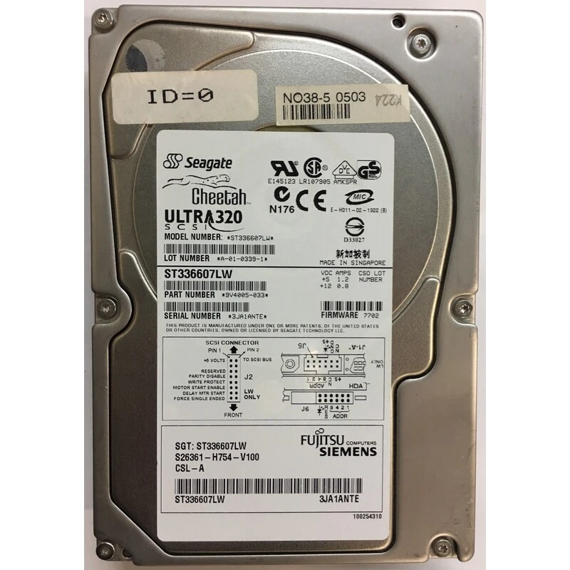 9V4005-033 - Seagate 36GB 15K RPM SCSI 3.5" HDD U320, 68 Pin - Image 1 of 1