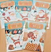 Personalised Quality Christmas Card Santa, Reindeer, Snowman Children Kids Names