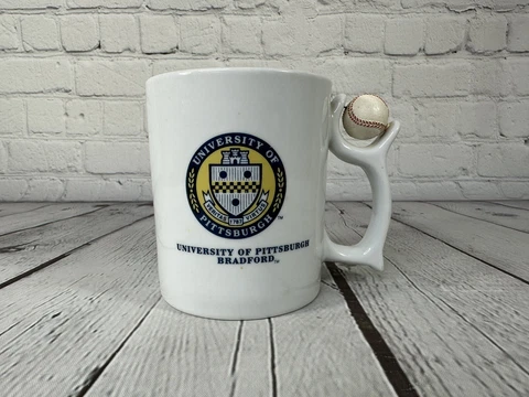 University Of Pittsburgh At Bradford Panthers Baseball White Coffee Mug Cup VGC! Cover