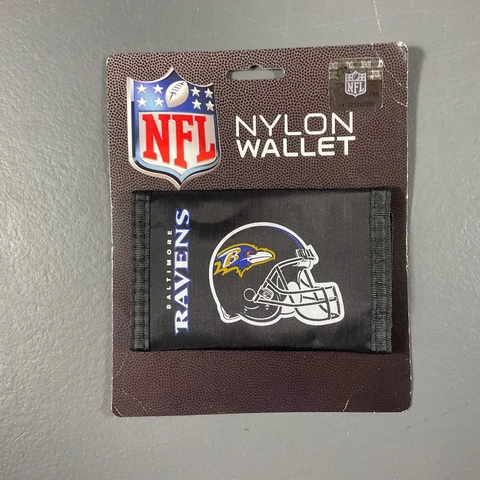 Baltimore Ravens NFL Football Nylon Wallet Black & Purple Team Logo Mens Sport Cover