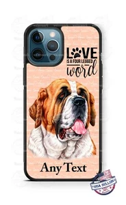 Saint Bernard Dog Face Love Word Personalized Phone Case Cover for iPhone etc - Picture 1 of 10