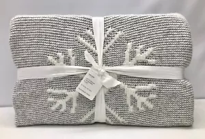 NEW Pottery Barn Let It Snow 96" x 92" Throw Blanket~ Gray - Picture 1 of 3