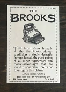 Vintage 1895 Brooks Typewriter Company Original Ad 1021 - Picture 1 of 1