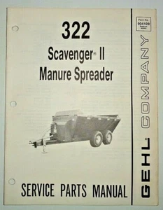 Gehl 322 Scavenger II Manure Spreader Parts Manual Catalog Book 12/88 OEM! - Bild 1 von 3