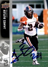 James Butler Signed 2022 Upper Deck CFL Football card BC Lions