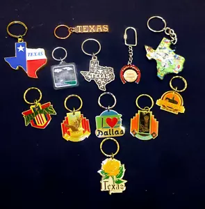 Nice lot Texas keychain Dallas Alamo lucky penny lucite vintage collection - Picture 1 of 4