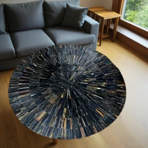 Tavolo 24" forma rotonda blu occhio di tigre pietra moderno balcone arredo piano hotel de - Foto 1 di 7