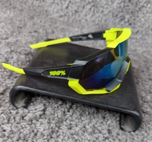 100 % Speedtrap Sonnenbrille Soft Tact neongelbe verspiegelte Gläser - Bild 1 von 8