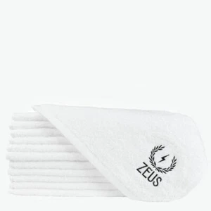 Asciugamano a vapore ZEUS 100% cotone, dimensioni: 14" x 32", ricamato con logo Zeus - Foto 1 di 8