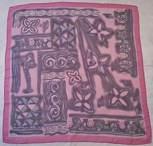 SCIARPA QUADRATA VINTAGE BERIL FLOREALE ARTE ASTRATTA ROSA GRIGIO AZZURRO SETA 38" - Foto 1 di 5