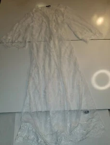 Icollection White Sheer Lace Size Medium Robe - Picture 1 of 7