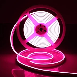 12V Pink Waterproof LED Neon Strip Lights for Christmas Party Room Car Building - Picture 1 of 11