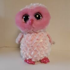 Ty Twiggy the Owl Beanie Boo pink plush glitter eyes sparkly beak and toes 10"