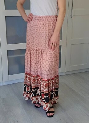 Cotton Traders Maxi red printed skirt, Size 14 in perfect condition. - Image 1 of 4