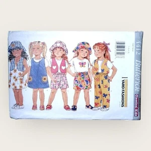 Vintage 1990s Butterick Sewing Pattern 4412 Vest Top Jumper Skirt Shorts Sz 5-6X - Picture 1 of 2