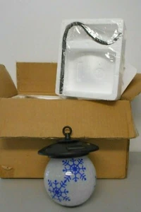 Solar Outdoor Path Lights Crackle Glass Snowflake Globes Shepherd Hooks Set of 2 - Picture 1 of 10