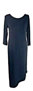 Chicos Travelers Kleid Midi Damen Gr. 0 einfarbig schwarz abgestufter Saum 3/4 Arm - Bild 1 von 8