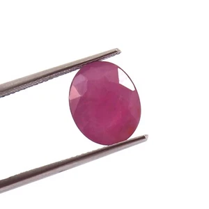 2.20 CT 100% Natural CERTIFIED Mozambique Ruby Unheated Oval Loose Gemstone Cut - Picture 1 of 5