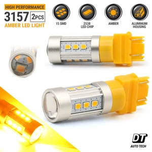 3157 LED Amber Yellow Front Turn Signal Side Marker DRL High Power Light Bulbs - Picture 1 of 12