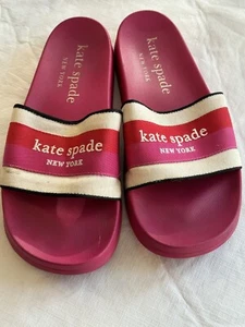Kate Spade Buttercup Slide Sandals-Festive Pink/ Heirloom Tomato Size 9B - Picture 1 of 7
