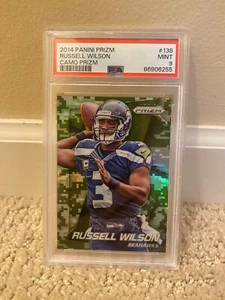 2014 Prizm Seahawks Russell Wilson Camo Prizm #138 PSA 9 Mint - Bild 1 von 2