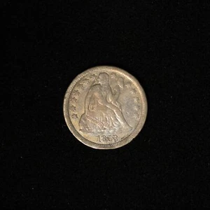 1858 10c Seated Liberty Dime - Free Shipping USA - Picture 1 of 3