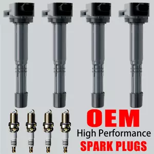4X OEM Ignition Coil & Iridium Spark Plug For Honda Accord Civic CR-V 2.4L UF602 - Picture 1 of 15