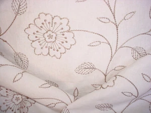 7Y Kravet 3544 Metallic Bronze Jacobean Floral Linen Drapery Upholstery Fabric - Picture 1 of 4