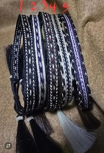 Horse Hair Hat Band  with 2 Tassels - 7 strands (HB-7) - Five Pattern choices - Picture 1 of 1