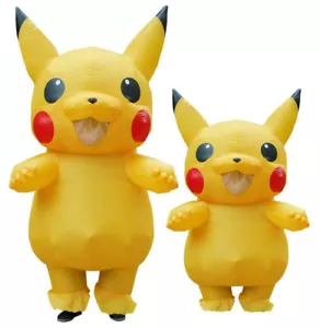 Adult Kids Pikachu Inflatable Costume Child Cosplay Mascot Anime Halloween Party - Picture 1 of 7