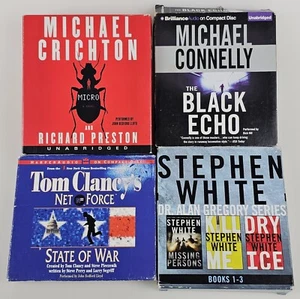 4x Audiobook Lot Micro Black Echo Net Force State of War Dr. Alan Gregory Series - Imagen 1 de 22