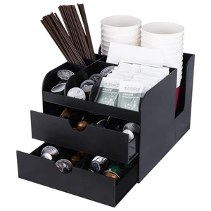 Coffee Condiment and Accessories Caddy Organizer,Black VCO-002 - Picture 1 of 6