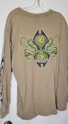Vintage Year Of The Dragon Adult XL Long Sleeve Green Skater Grunge Dragon Shirt - Image 1 of 4