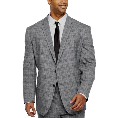 NWT JF J.Ferrar Mens Size 40 REGULAR 40R Plaid Stretch Slim Fit Suit Jacket NEW - Image 1 of 4