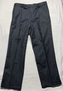 Vintage Eddie Bauer Wool Pants Mens 38x32 Dark Gray Pleated Lined Classic 90s - Picture 1 of 10