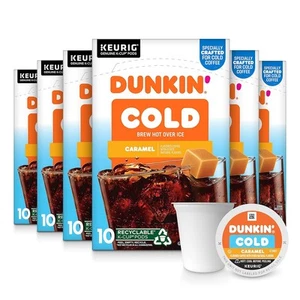 Dunkin’ Cold Iced Coffee, Caramel Artificially Flavored 10 Count (Pack of 6) - Picture 1 of 12