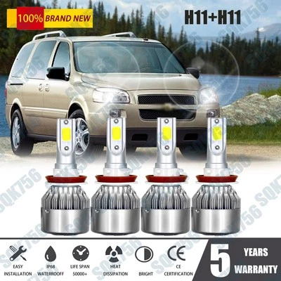 Kit combinado de bombillas de faros LED de haz alto y bajo 6000K para Uplander 2005-2009 Foto 1 de 4