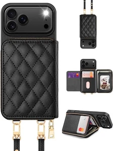 Funda OCASE para iPhone 16 Pro Max, Cuero PU Bandolera Cremallera Cartera Estuche con W - Imagen 1 de 7